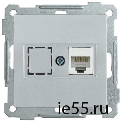 РК10-1-Б Розетка компьютерная RJ45 Cat5e BOLERO серебр. IEK