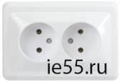 РС12-2-ВБ Розетка 2местн. без з/к без защ.штор. 10А ВЕГА (белый) IEK