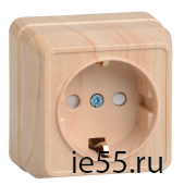 РСш20-3-ОС Розетка 1местн. c з/к с защ.штор. 16А откр.уст. ОКТАВА (сосна)