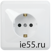 РС10-3-ВБ Розетка 1местн. c з/к без защ.штор. 16А ВЕГА (белый) IEK