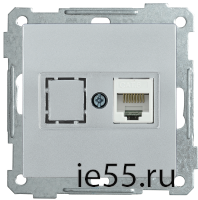 РК11-1-Б Розетка компьютерная RJ45 Cat6 BOLERO серебр. IEK