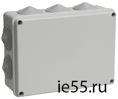 Коробка КМ41244 распаячная для о/п 190х140х70 мм IP55 (RAL7035, 10 гермовводов)