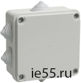 Коробка КМ41233 распаячная для о/п 100х100х50 мм IP44 (RAL7035, 6 гермовводов)