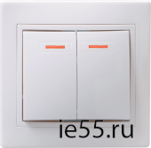ВС10-2-1-КБ Выключатель 2кл с инд. 10А КВАРТА (белый)