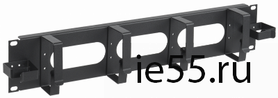 ITK Кабельный органайзер 2U 2 боковых горизонт. и 4 вертик. кольца, черный
