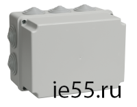 Коробка КМ41245 распаячная для о/п 190х140х120 мм IP44 (RAL7035, 10 гермовводов)
