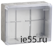 Коробка КМ41330 распаячная для о/п 100х100х50 мм IP55 (RAL7035, гермовводы PG9 5 шт)